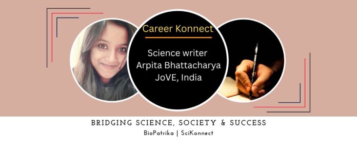 Science writer Arpita Bhattacharya, JoVE, India