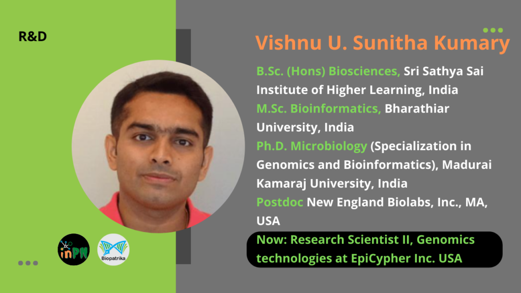 Vishnu U. Sunitha Kumary | PhD | Scientist | Genomics | Biotech | Epigenetics