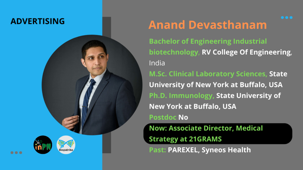 Anand Devasthanam | PhD | Associate Director | Medical Strategy | Scientist | Writer | Storyteller | Advertising