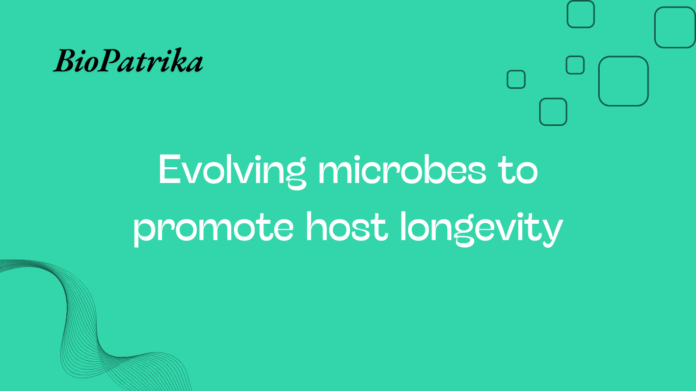 Evolving microbes to promote host longevity
