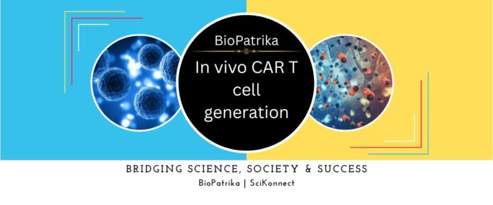In vivo CAR T cell generation