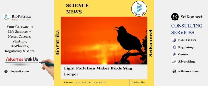 Light Pollution Makes Birds Sing Longer