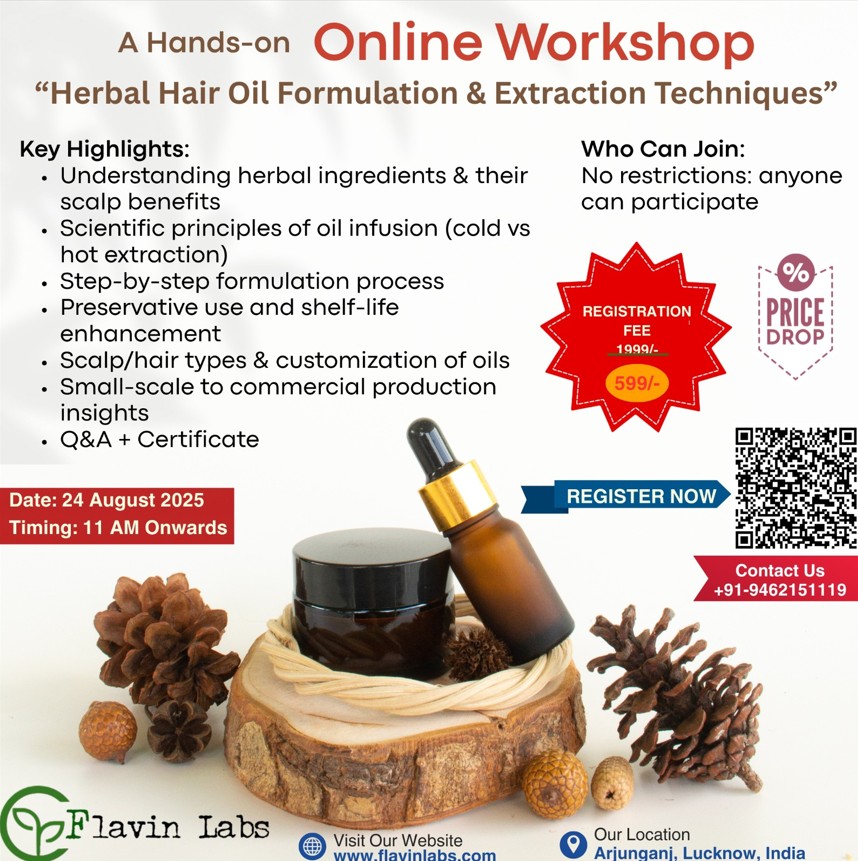 Online Workshop Herbal Hair Oil Synthesis and hands-on knowledge