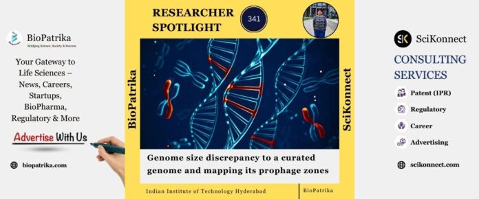 Genome size discrepancy to a curated genome and mapping its prophage zones