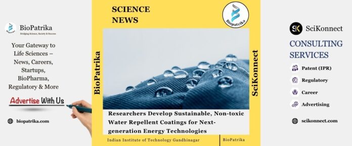IIT Gandhinagar Researchers Develop Sustainable, Non-toxic Water Repellent Coatings for Next-generation Energy Technologies