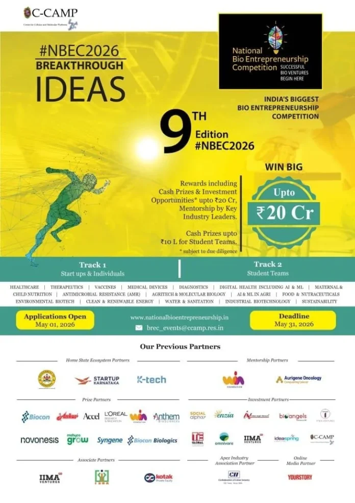 Applications Open National Bio Entrepreneurship Competition (NBEC) 2026