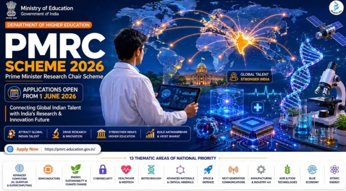 Applications Open for Prime Minister Research Chair (PMRC) Scheme 2026