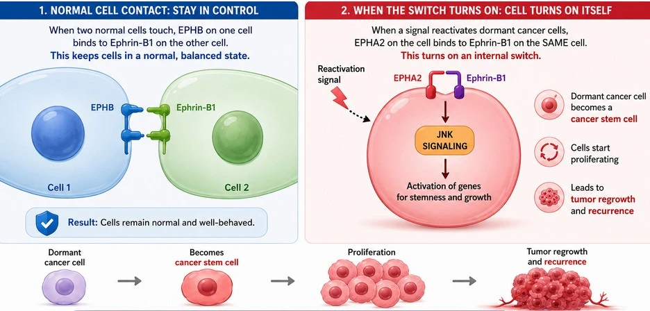 EPHA2Ephrin-B1 Signaling Drives Oral Cancer Recurrence and Poor Prognosis