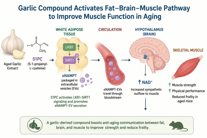 Garlic Compound Improves Muscle Function in Aging Mice Through Fat-Brain Signaling
