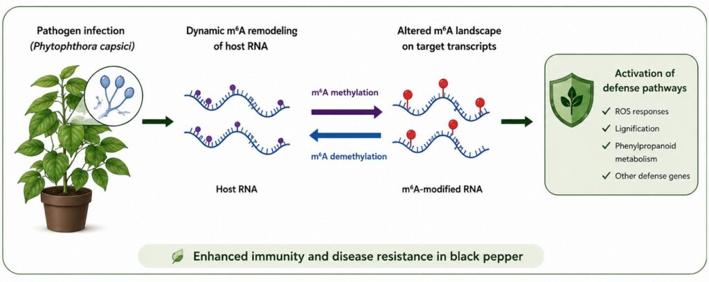 m⁶A RNA Methylation Shapes Black Pepper Immunity