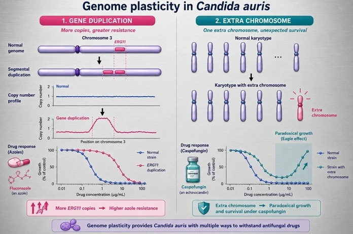 Genome Plasticity Helps Candida auris Evade Antifungal Drugs