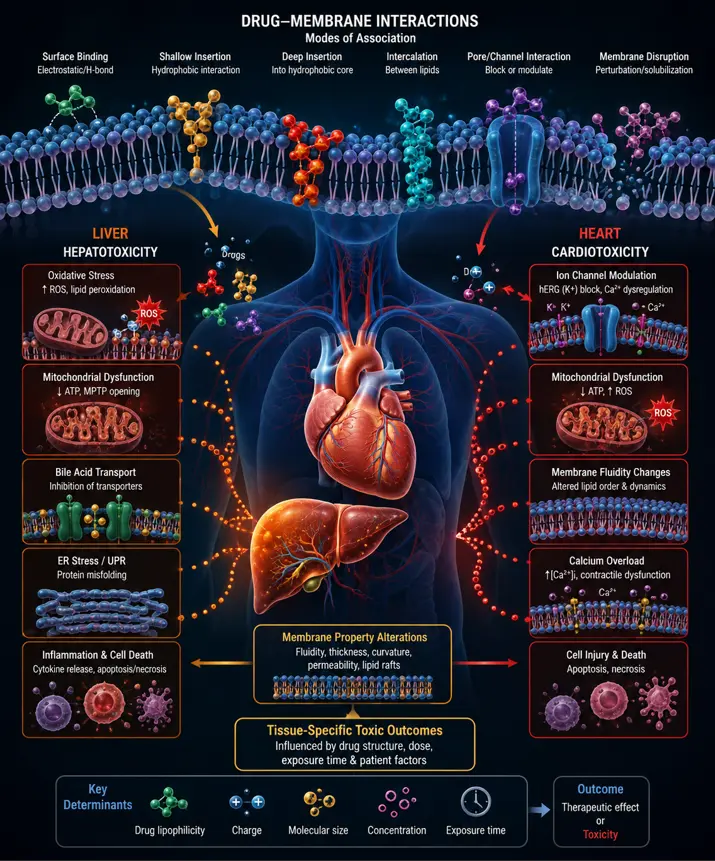 How Drug–Membrane Interactions Shape Drug Toxicity
